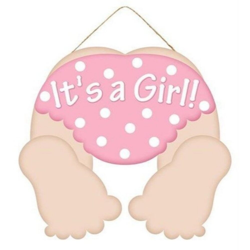 Pink Polka Dot Baby Girl Announcement Sign – Cute Nursery or Baby Shower Gift